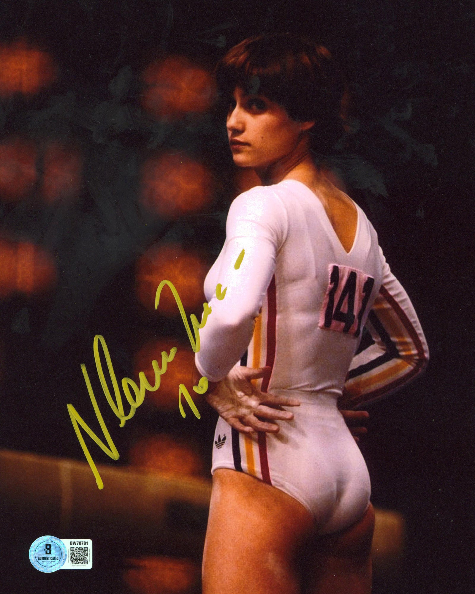 Nadia Comaneci USA Summer Olympics Authentic Signed 8x10 Photo BAS #BW70781