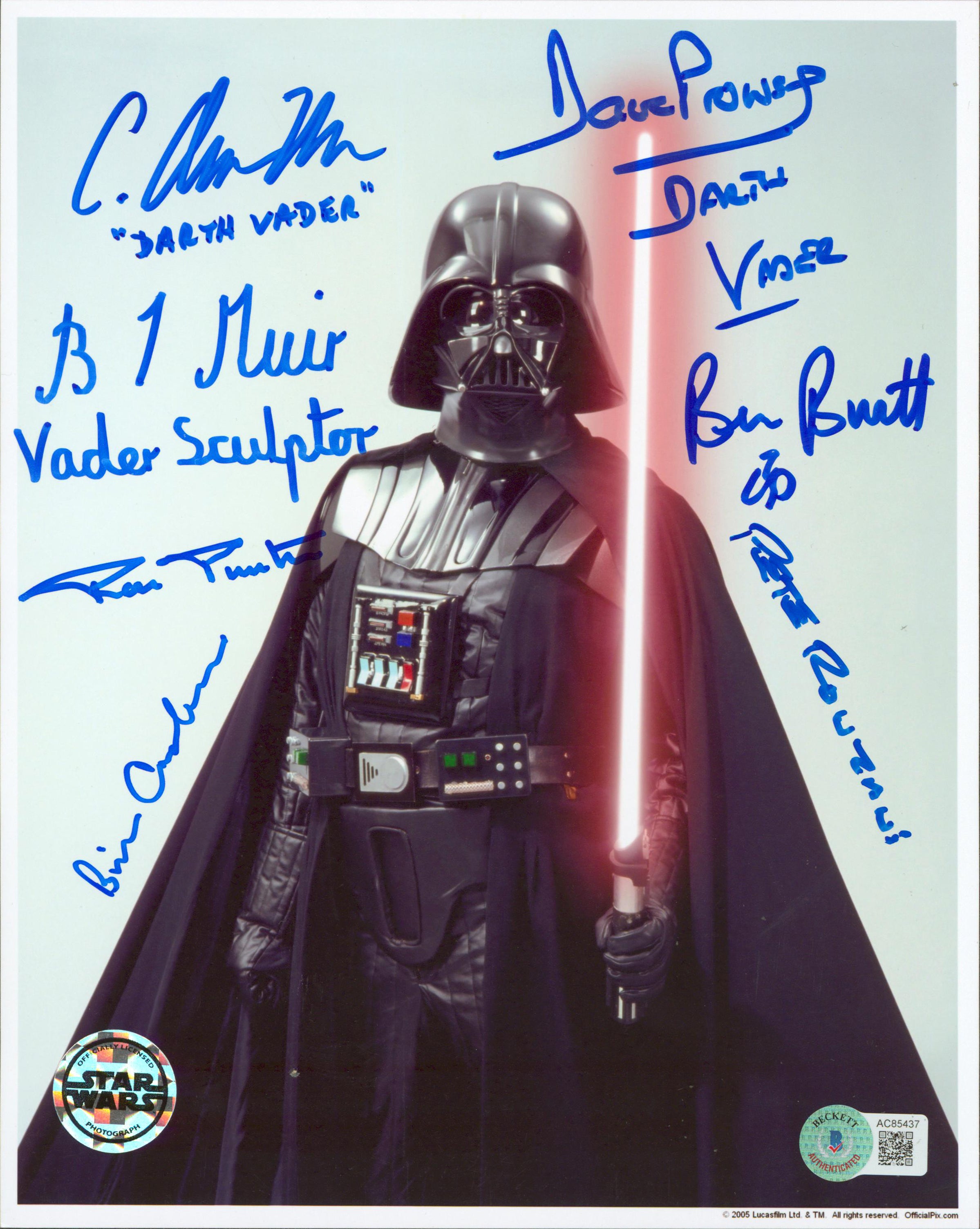 Star Wars (7) Prose, Nelson, Muir Signed 8x10 Official Pix Darth Vader Photo BAS