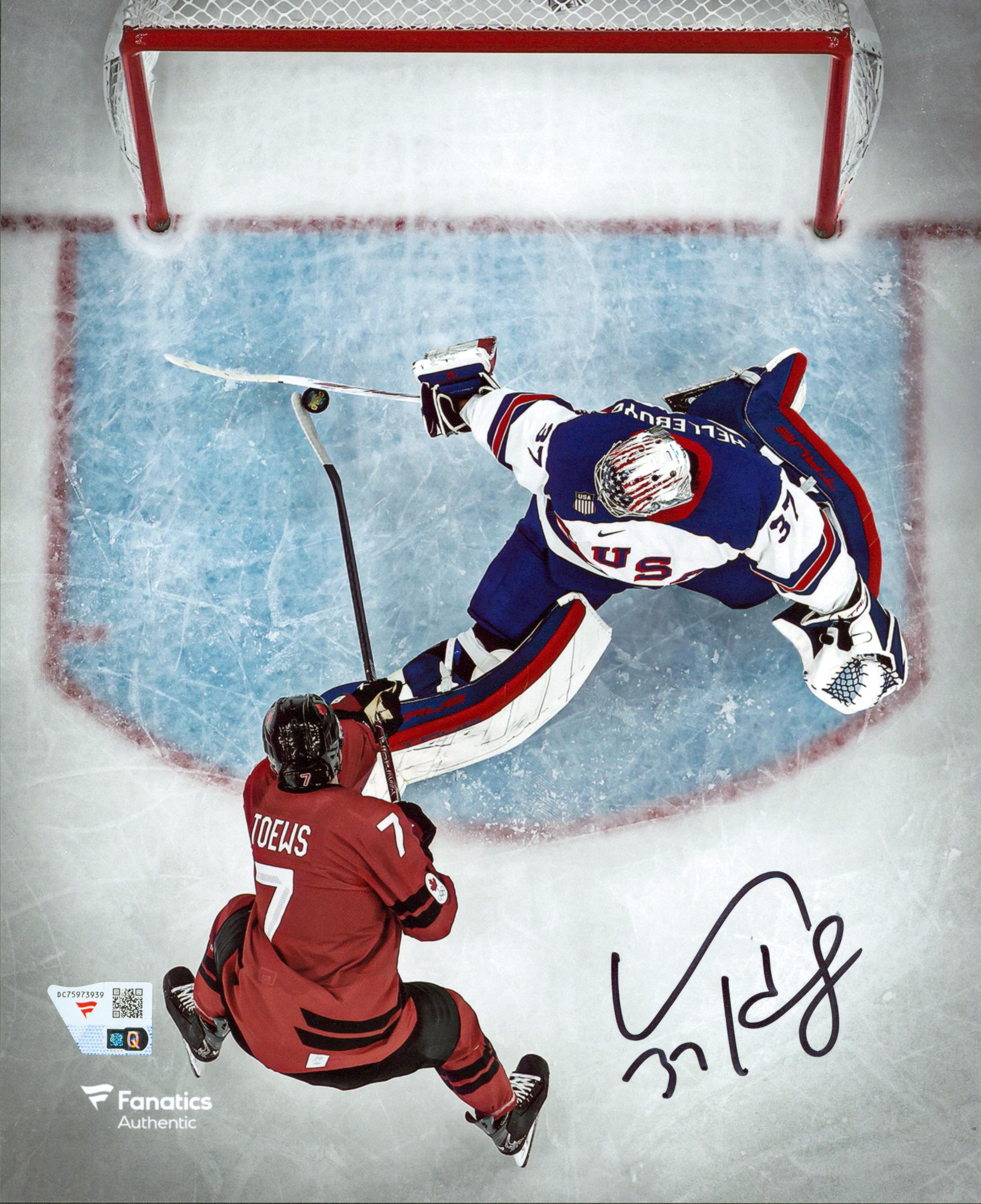 Connor Hellebuyck Team USA Authentic Signed 8x10 Vertical Photo Fanatics
