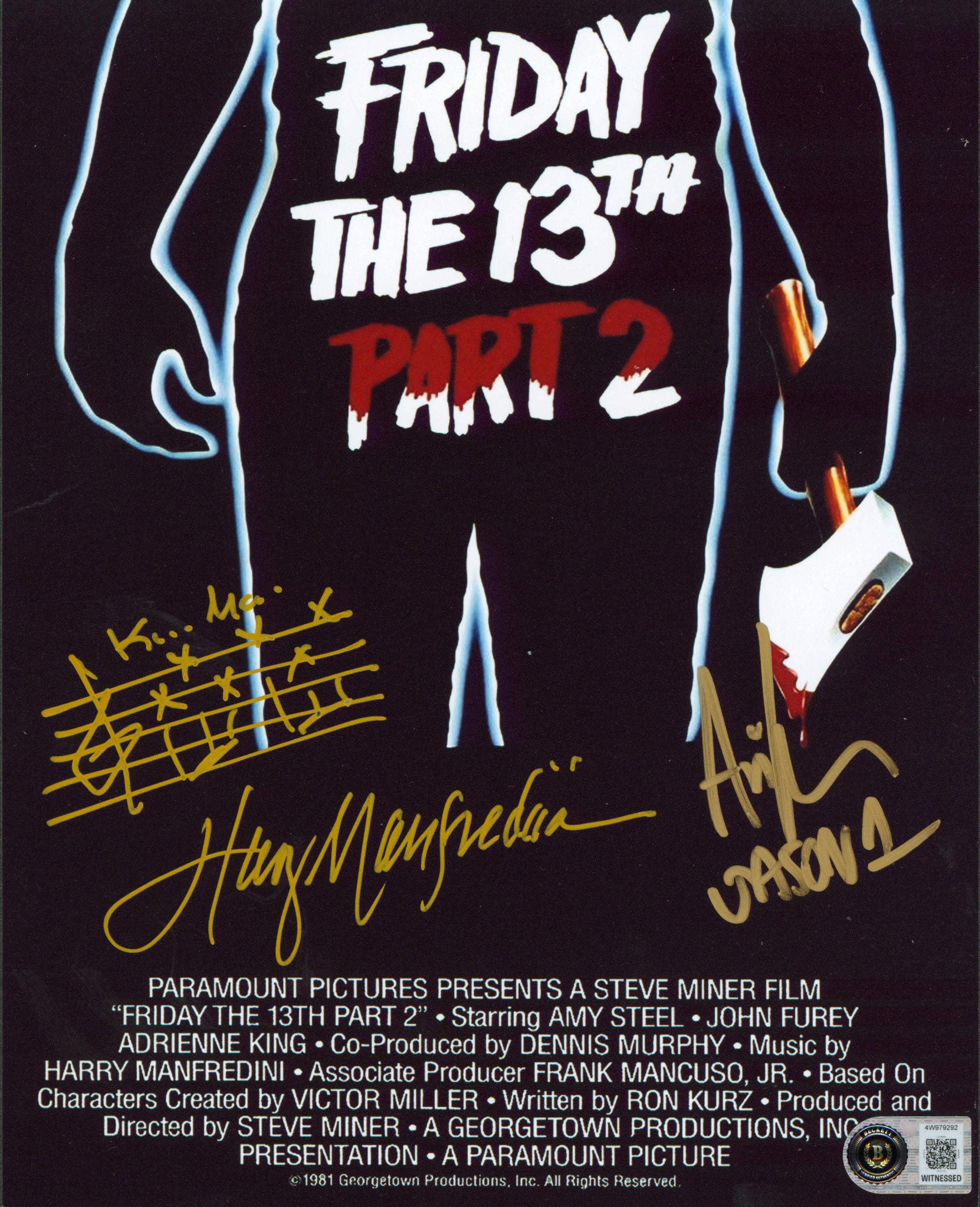 Ari Lehman & Harry Manfredini Friday The 13th Signed 8x10 Photo BAS W #4W979292