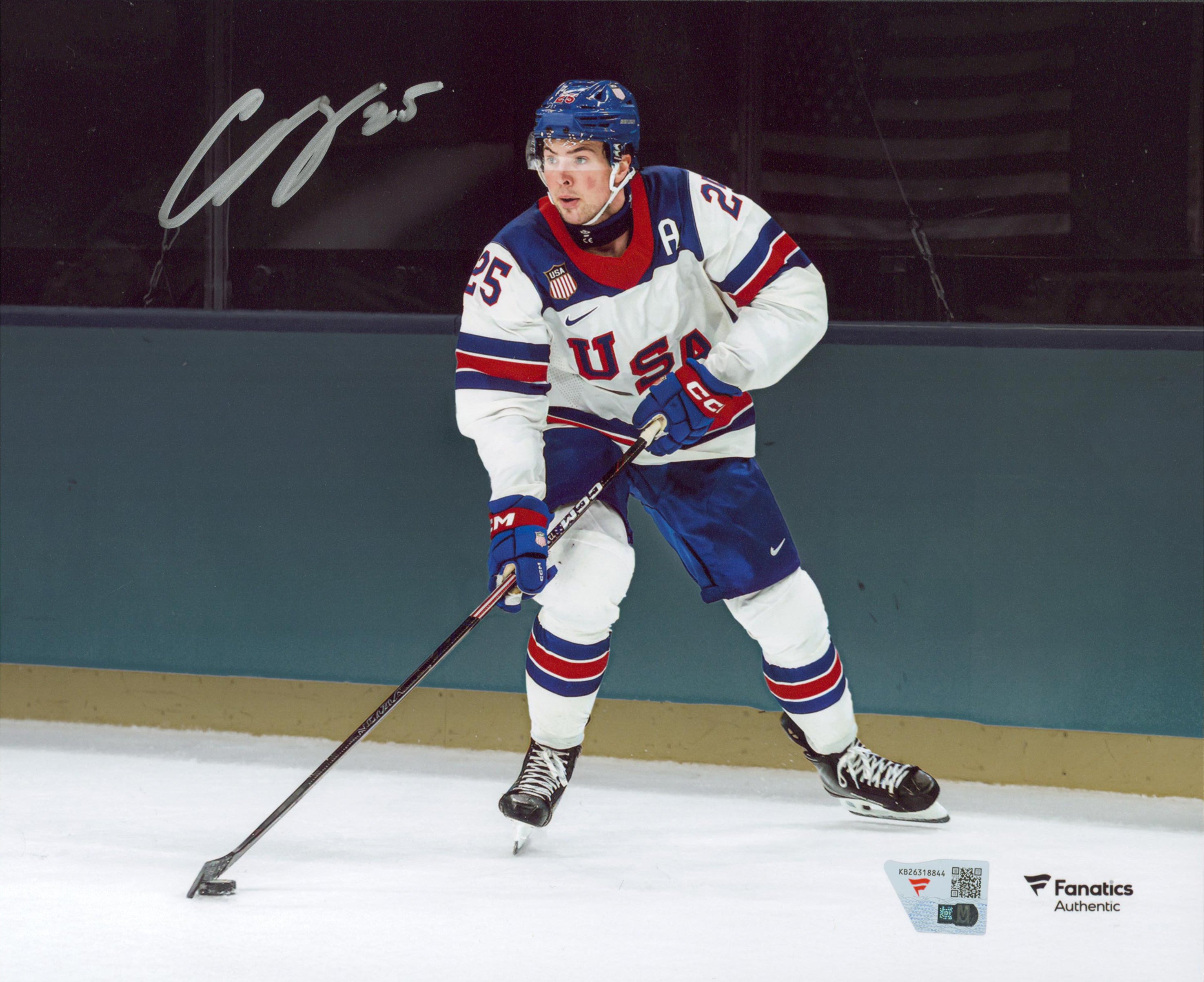 Charlie McAvoy Authentic Signed 8x10 Horizontal Team USA Photo Fanatics