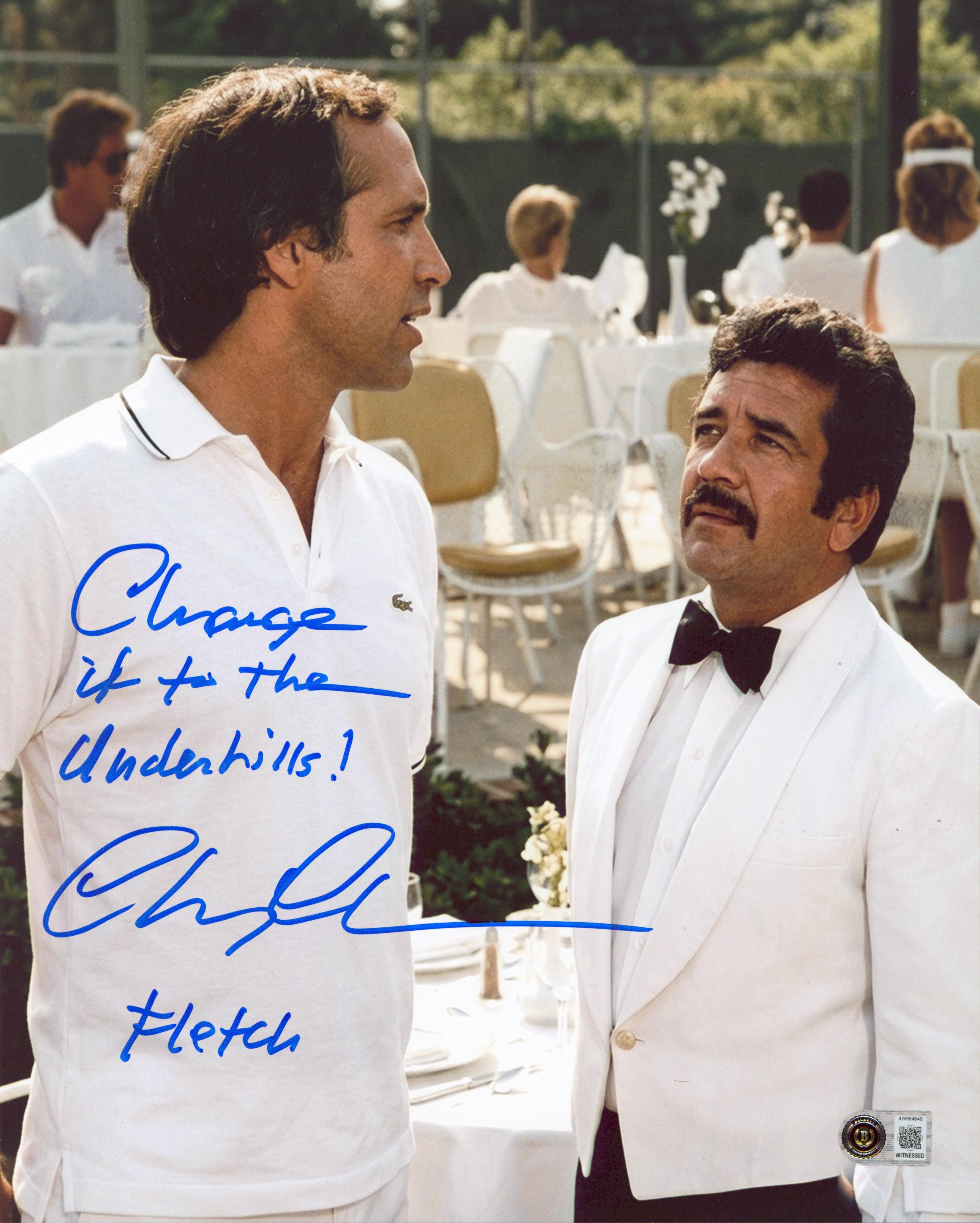 Chevy Chase Fletch "2x Insc" Signed 11x14 Photo BAS Witnessed #4W984649