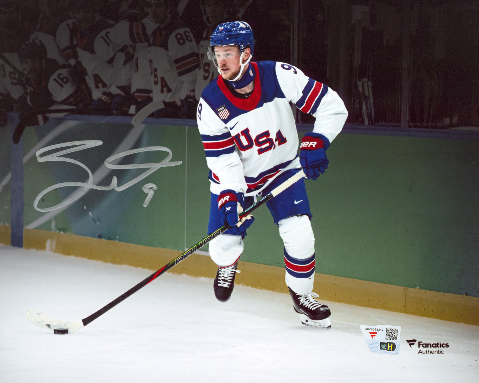 Jack Eichel Team USA Authentic Signed 8x10 Horizontal Photo Fanatics
