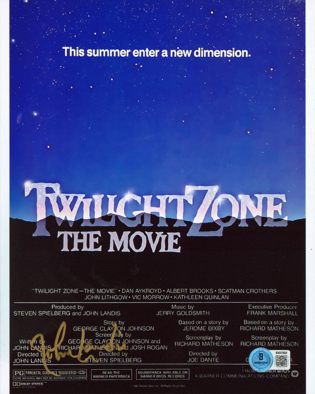 John Landis Twilight Zone The Movie Authentic Signed 8x10 Vertical Photo BAS 10
