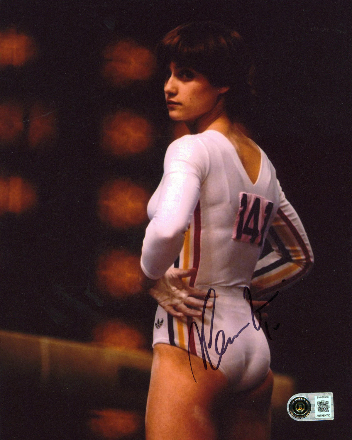 Nadia Comaneci Authentic Signed 8x10 Vertical Photo Autographed BAS 4