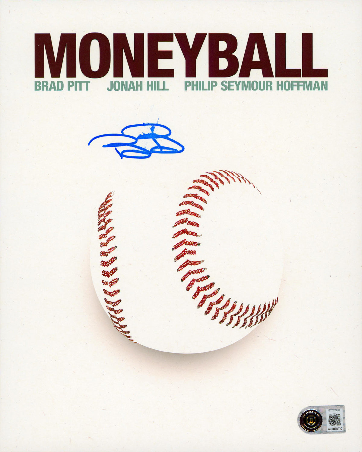 Billy Beane Moneyball Authentic Signed 8x10 Vertical Photo BAS #BY026916