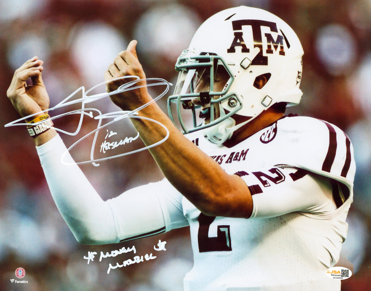 Texas A&M Johnny Manziel "12 Heisman Money Manziel" Signed 11x14 Photo JSA Wit 1