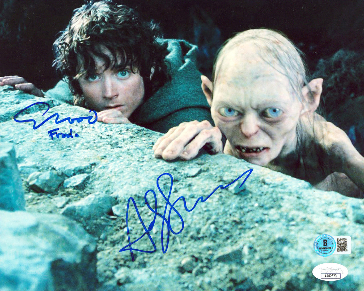 Elijah Wood & Andy Serkis Lord of the Rings Signed 8x10 Photo JSA #AZ02873