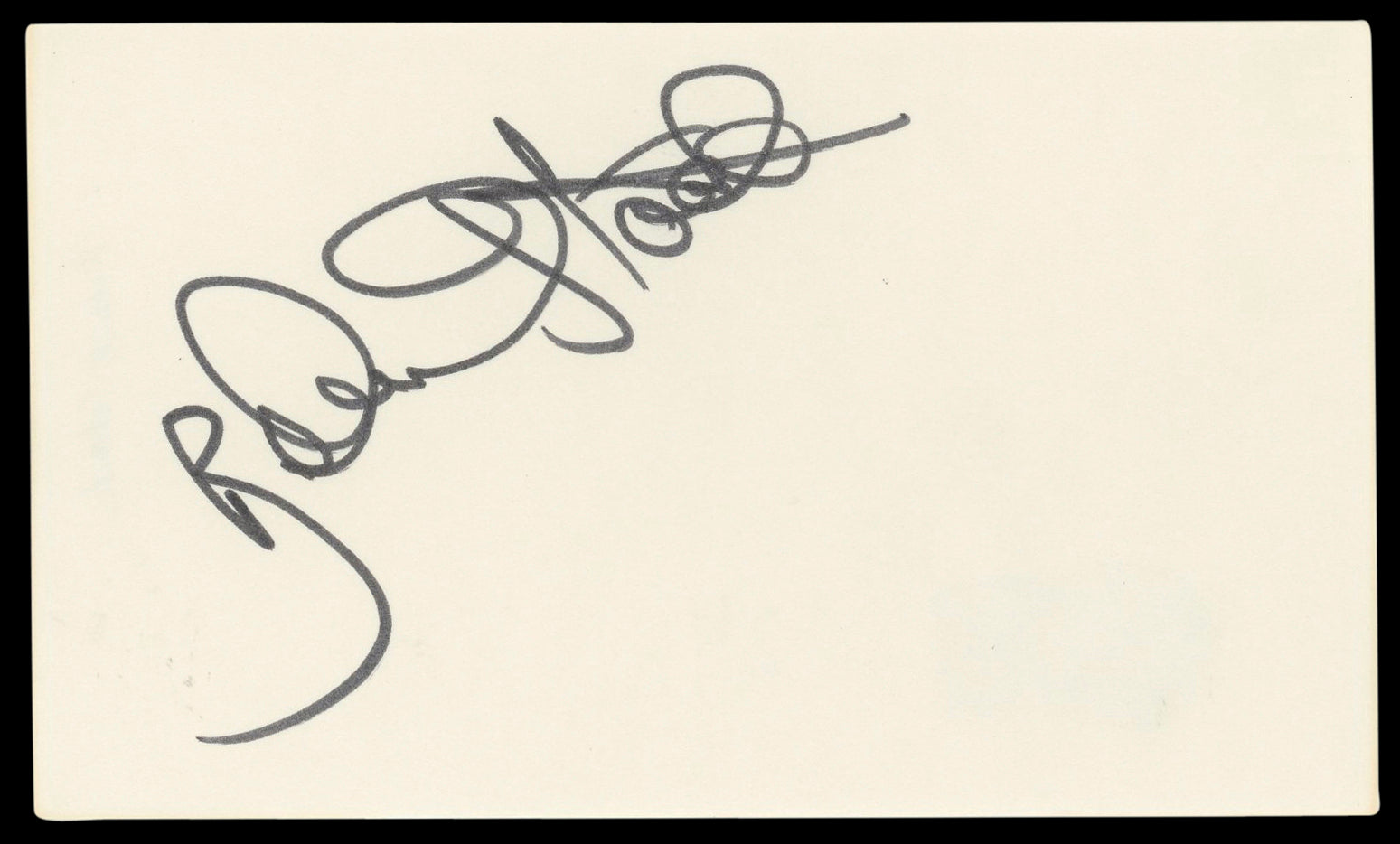 Robert Stack Airplane! Authentic Signed 3x5 Index Card Autographed BAS #BL96873
