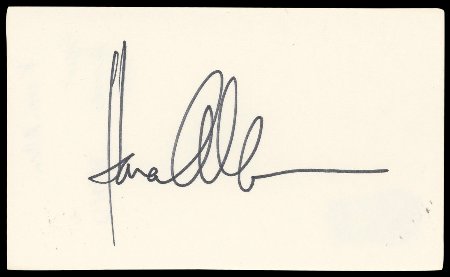 Karen Allen Raiders of the Lost Ark Authentic Signed 3x5 Index Card BAS #BN89107