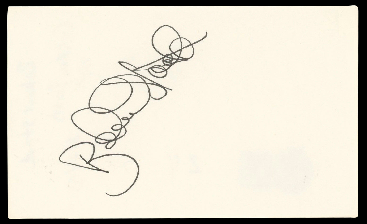Robert Stack Airplane! Authentic Signed 3x5 Index Card Autographed BAS #BL96875