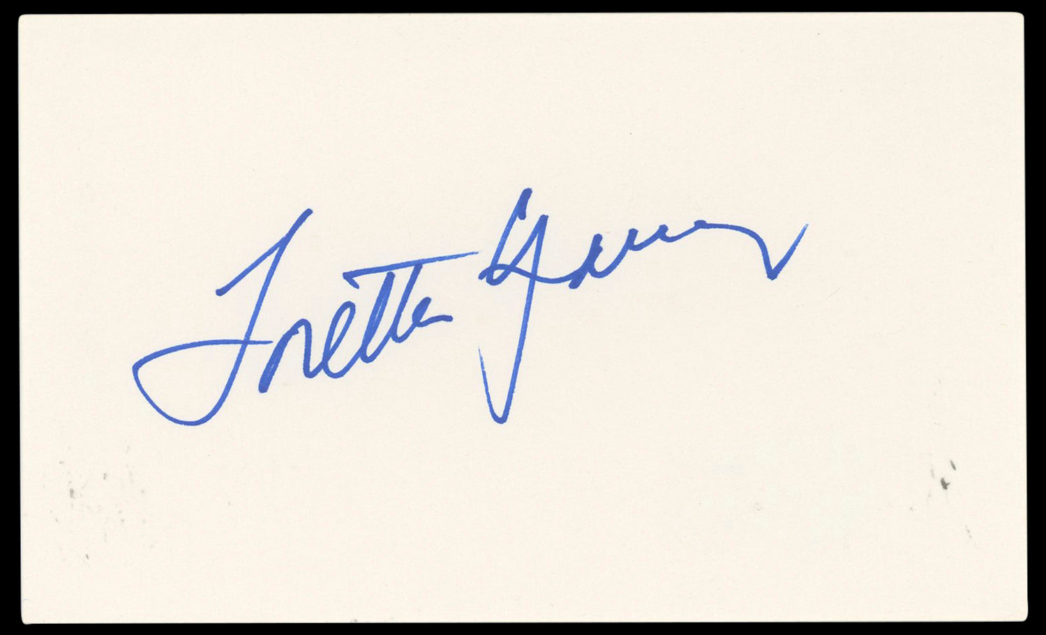 Loretta Young Call of the Wild Authentic Signed 3x5 Index Card BAS #BP50658