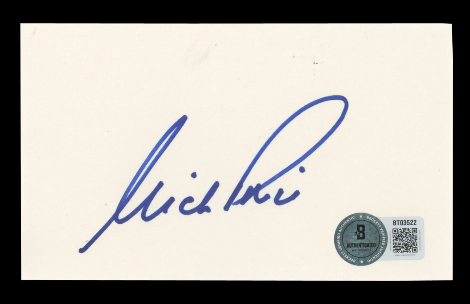 Nick Price PGA TOUR Authentic Signed 3x5 Index Card Autographed BAS #BT03522