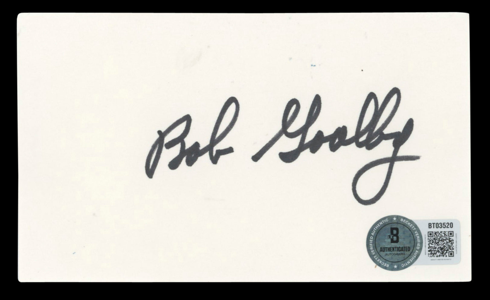 Bob Goalby PGA TOUR Authentic Signed 3x5 Index Card Autographed BAS #NT03520