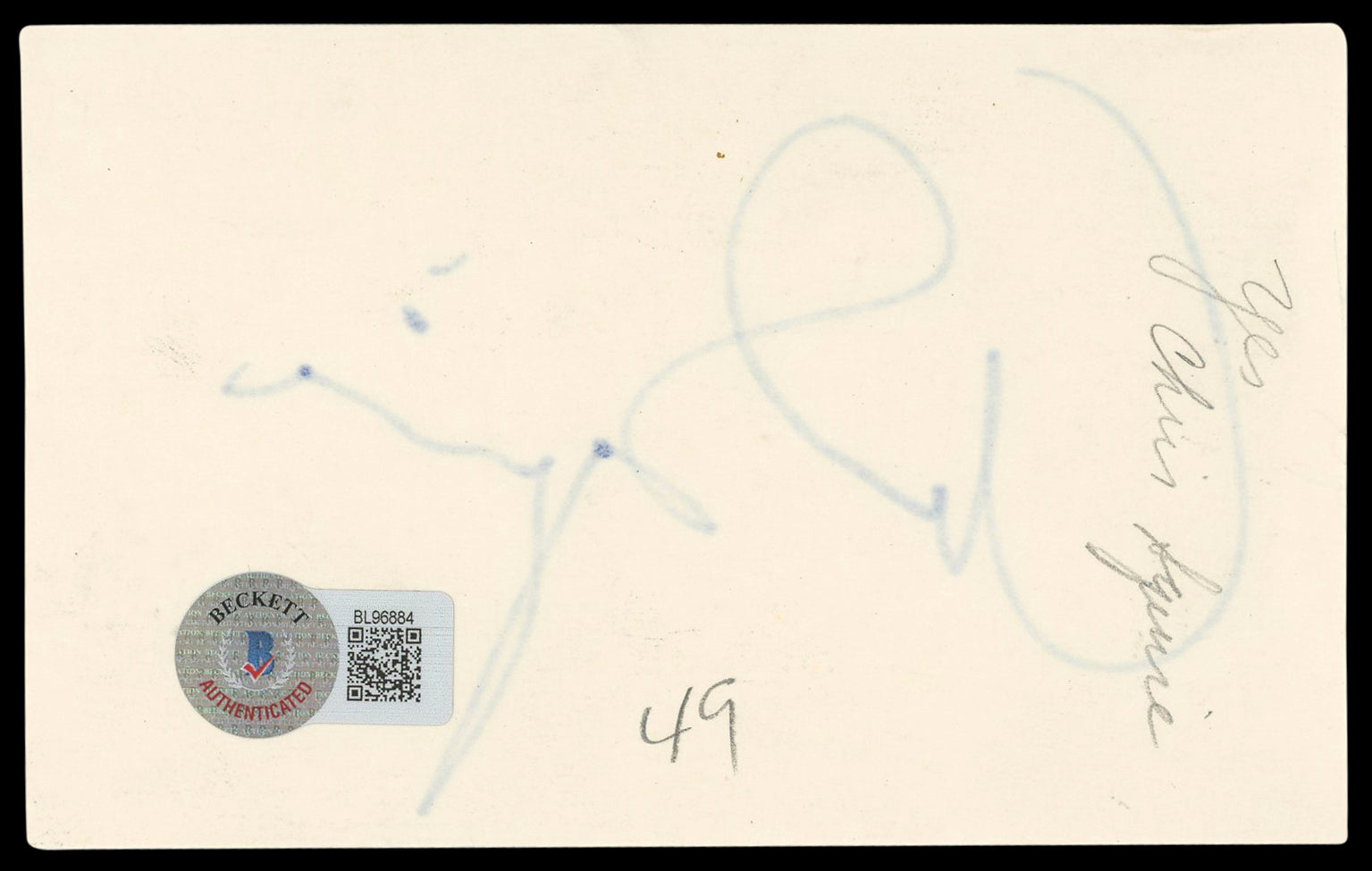 Chris Squire Authentic Signed 3x5 Index Card Autographed BAS #BL96884