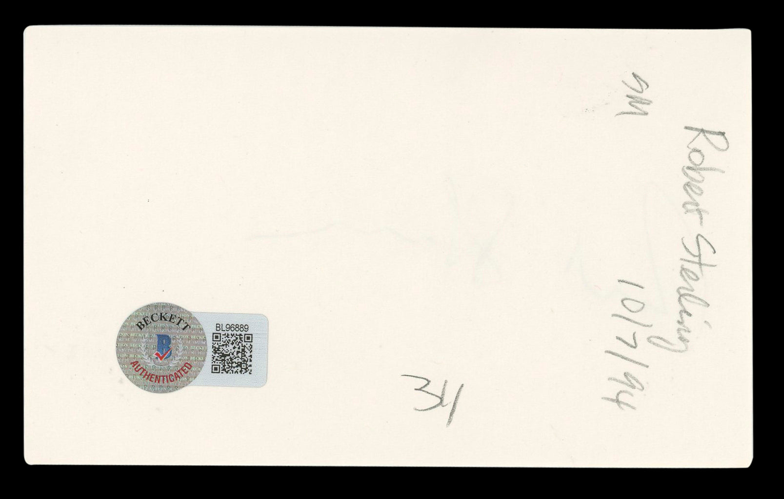 Robert Sterling Roughshod Authentic Signed 3x5 Index Card BAS #BL96889