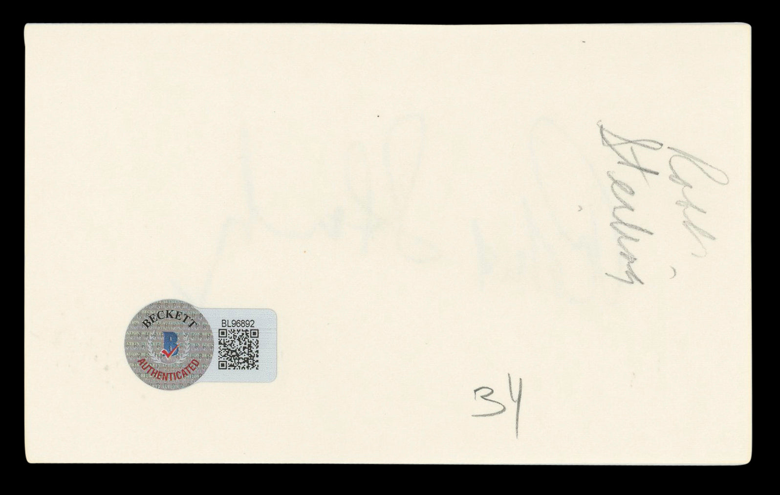 Robert Sterling Roughshod Authentic Signed 3x5 Index Card BAS #BL96892
