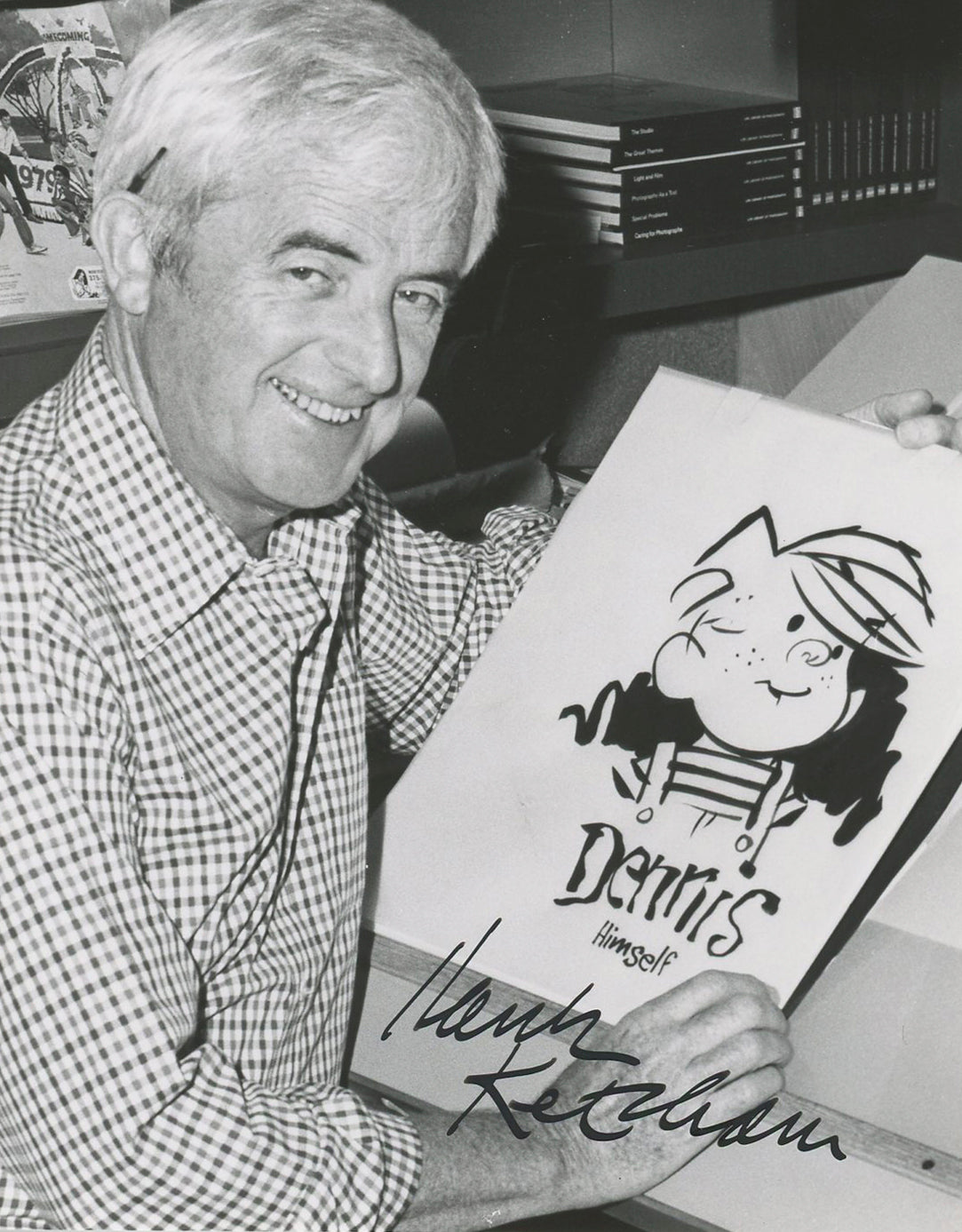 Hank Ketcham Dennis the Menace Authentic Signed 3.75x4.75 Photo BAS #BK43326
