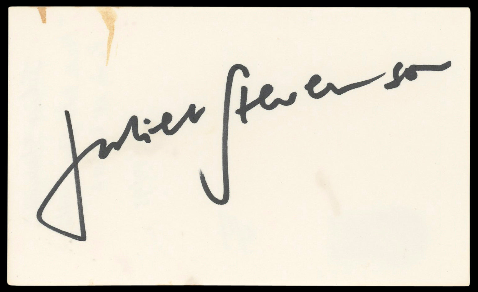 Juliet Stevenson Truly Madly Deeply Authentic Signed 3x5 Index Card BAS #BL96894