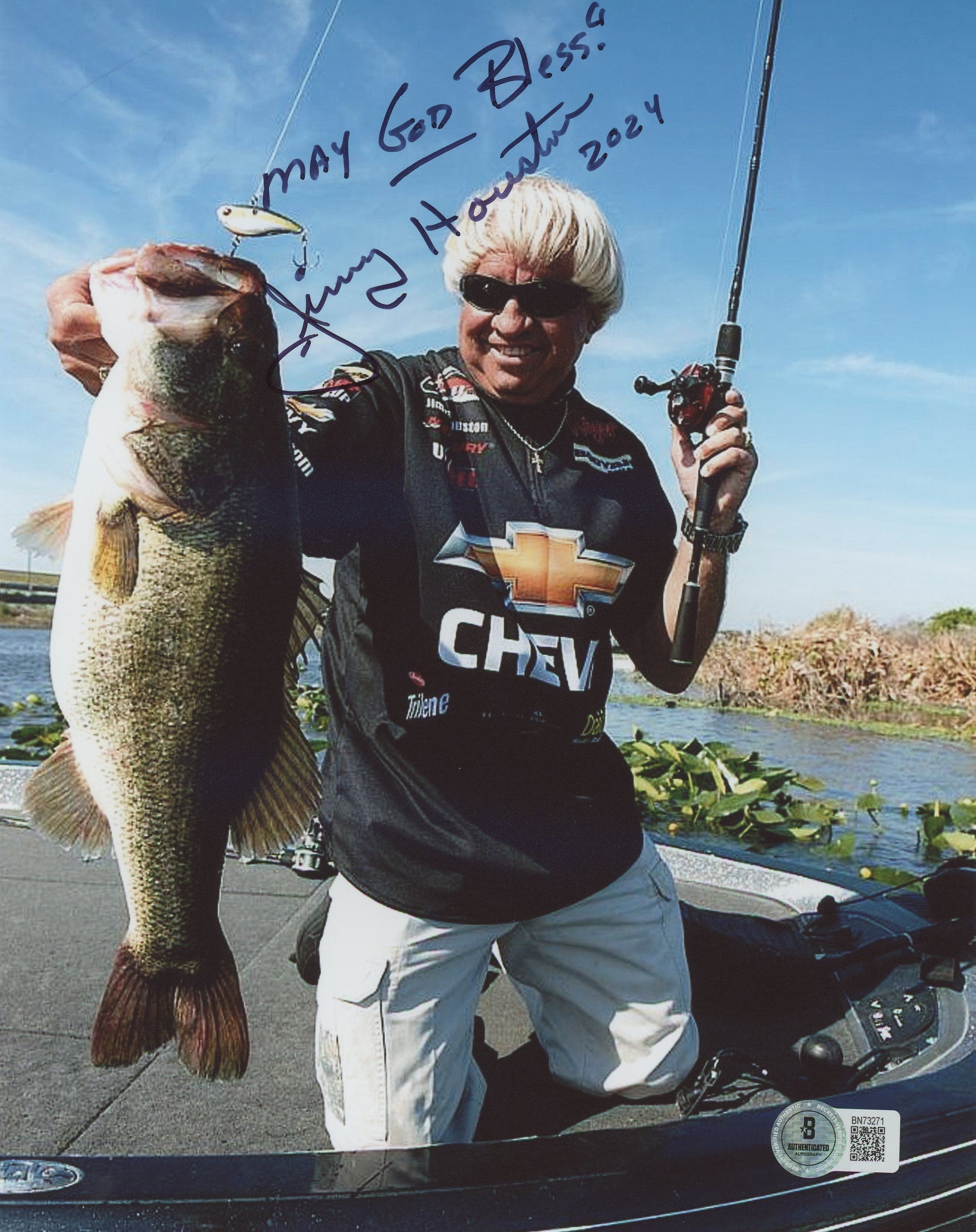 Jimmy Houston "May God Bless 2024" Authentic Signed 8x10 Photo BAS #BN73271