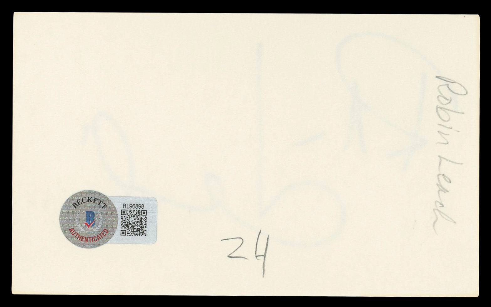 Robin Leach Authentic Signed 3x5 Index Card Autographed BAS #BL96898