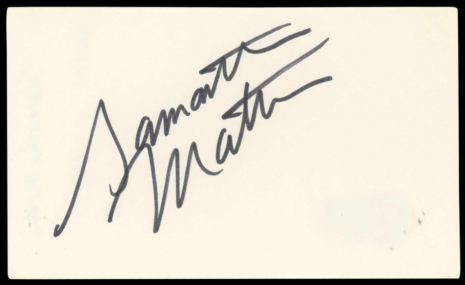 Samantha Mathis American Psycho Authentic Signed 3x5 Index Card BAS #BN89131