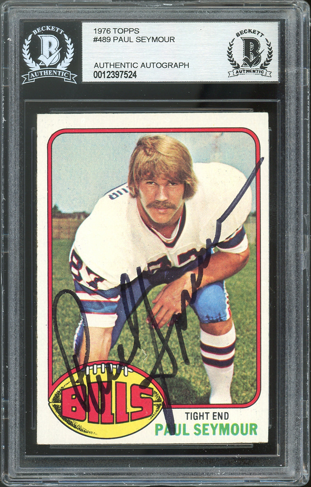 Bills Paul Seymour Authentic Signed 1976 Topps #489 Card Autographed BAS Slabbed