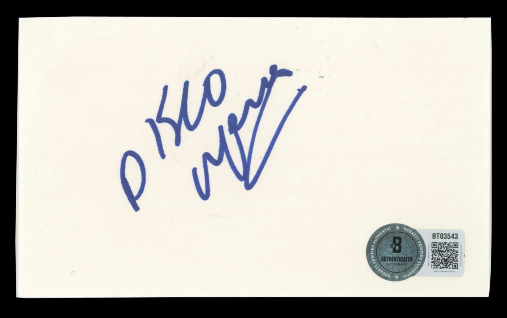 WWE Disco Inferno Authentic Signed 3x5 Index Card Autographed BAS #BT03543