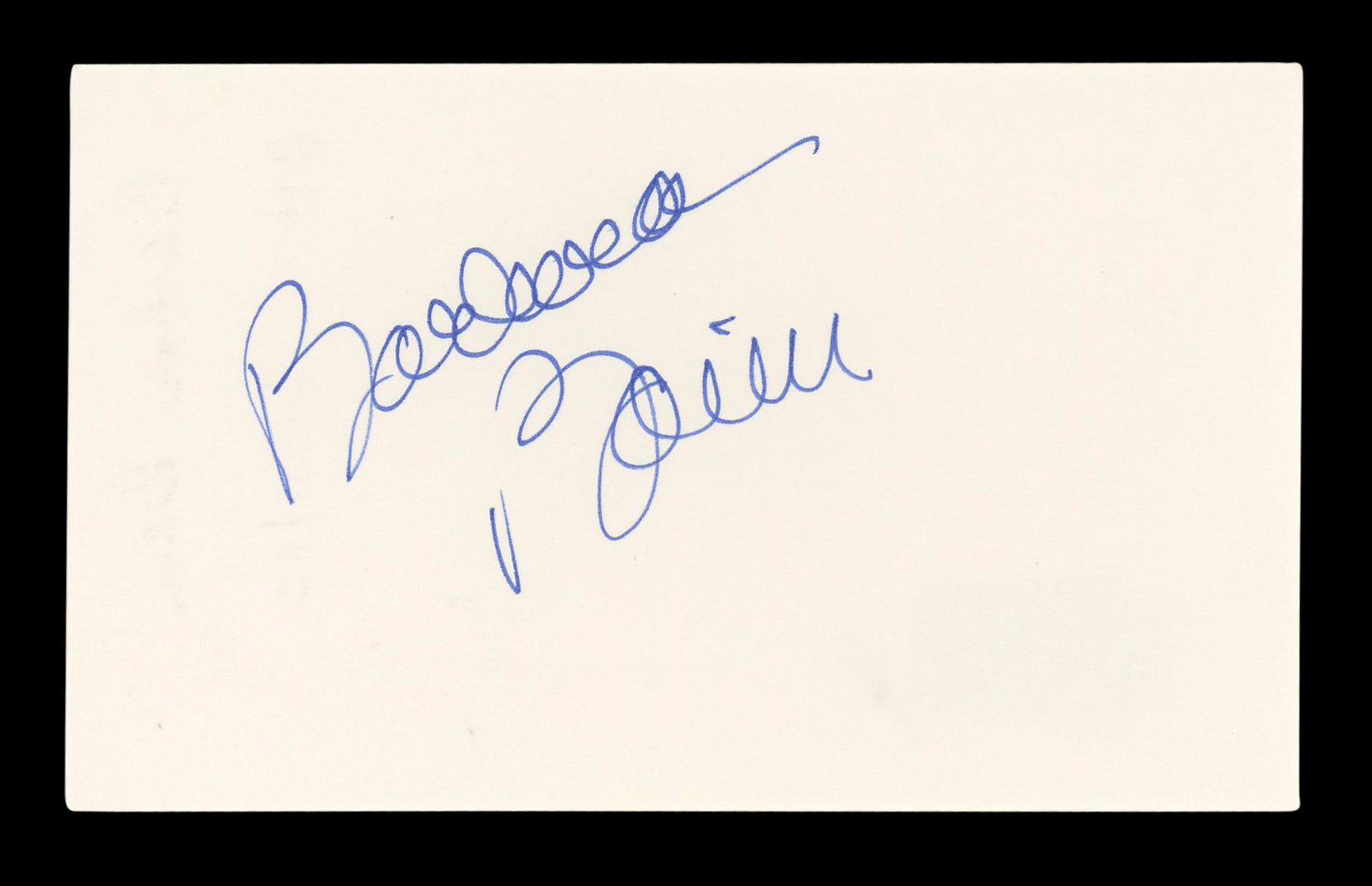Barbara Bain Mission: Impossible Signed 3x5 Index Card Autographed BAS #AD70341