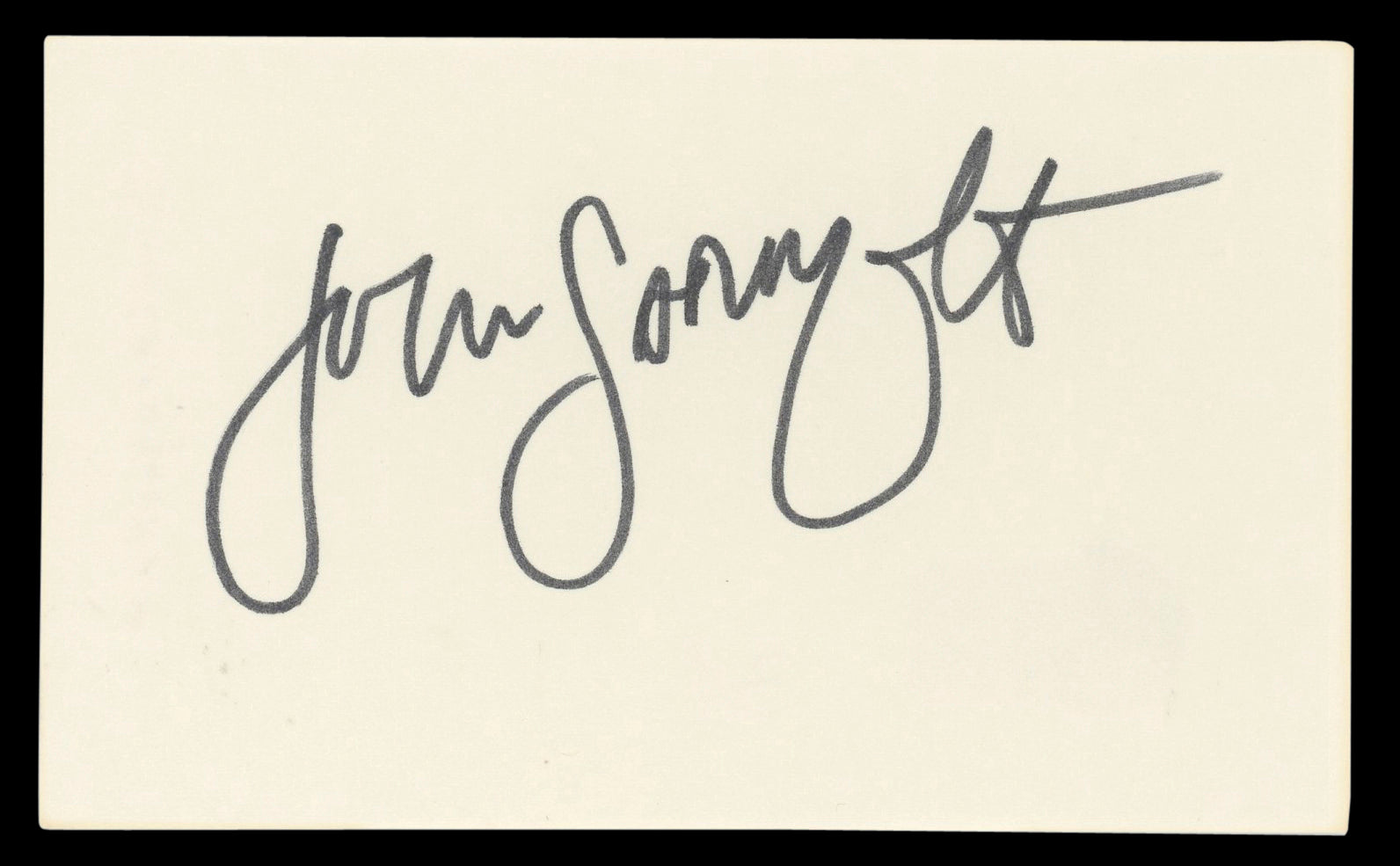 John Larroquette Night Court Authentic Signed 3x5 Index Card BAS #BL96904
