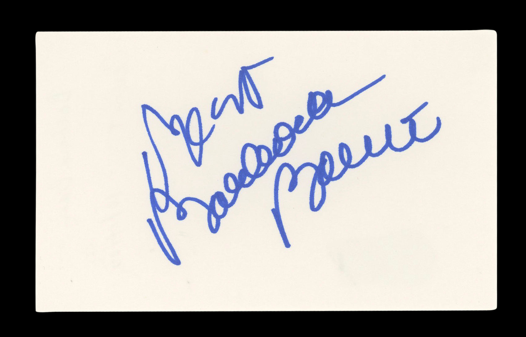 Barbara Bain Mission: Impossible "Best" Signed 3x5 Index Card BAS #AD70337