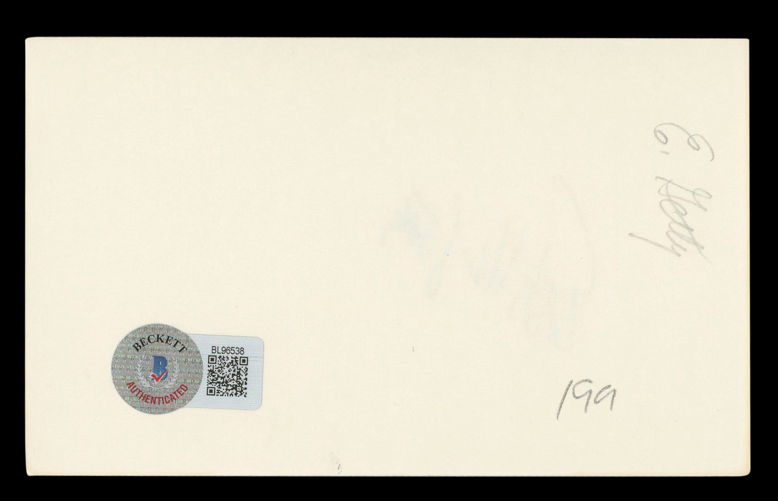 Estelle Getty The Golden Girls Authentic Signed 3x5 Index Card BAS #BL96538