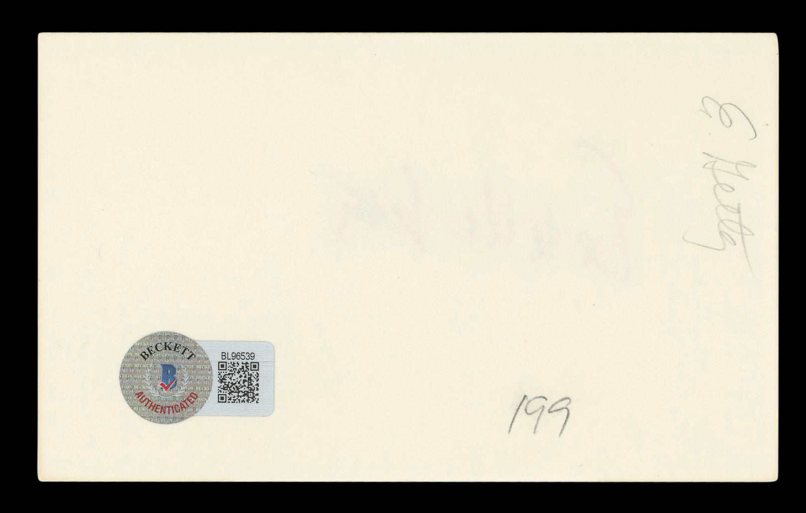 Estelle Getty The Golden Girls Authentic Signed 3x5 Index Card BAS #BL96539