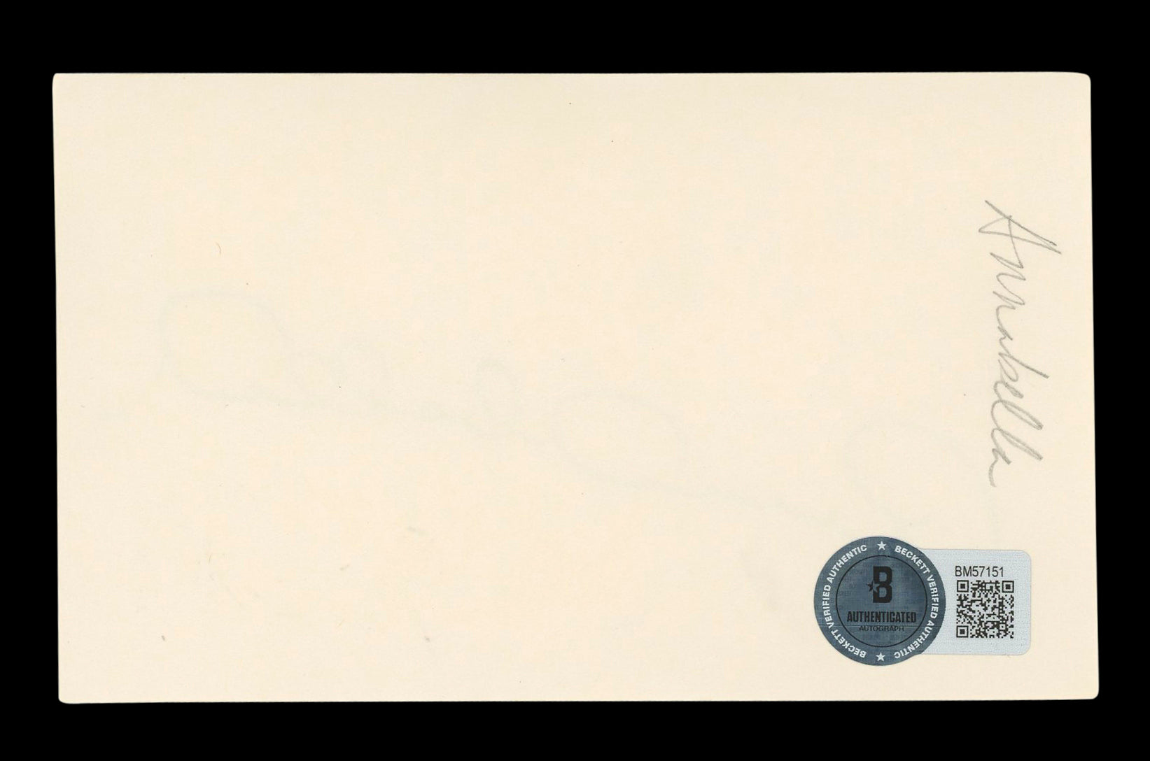 Annabella Authentic Signed 3x5 Index Card Autographed BAS #BM57151