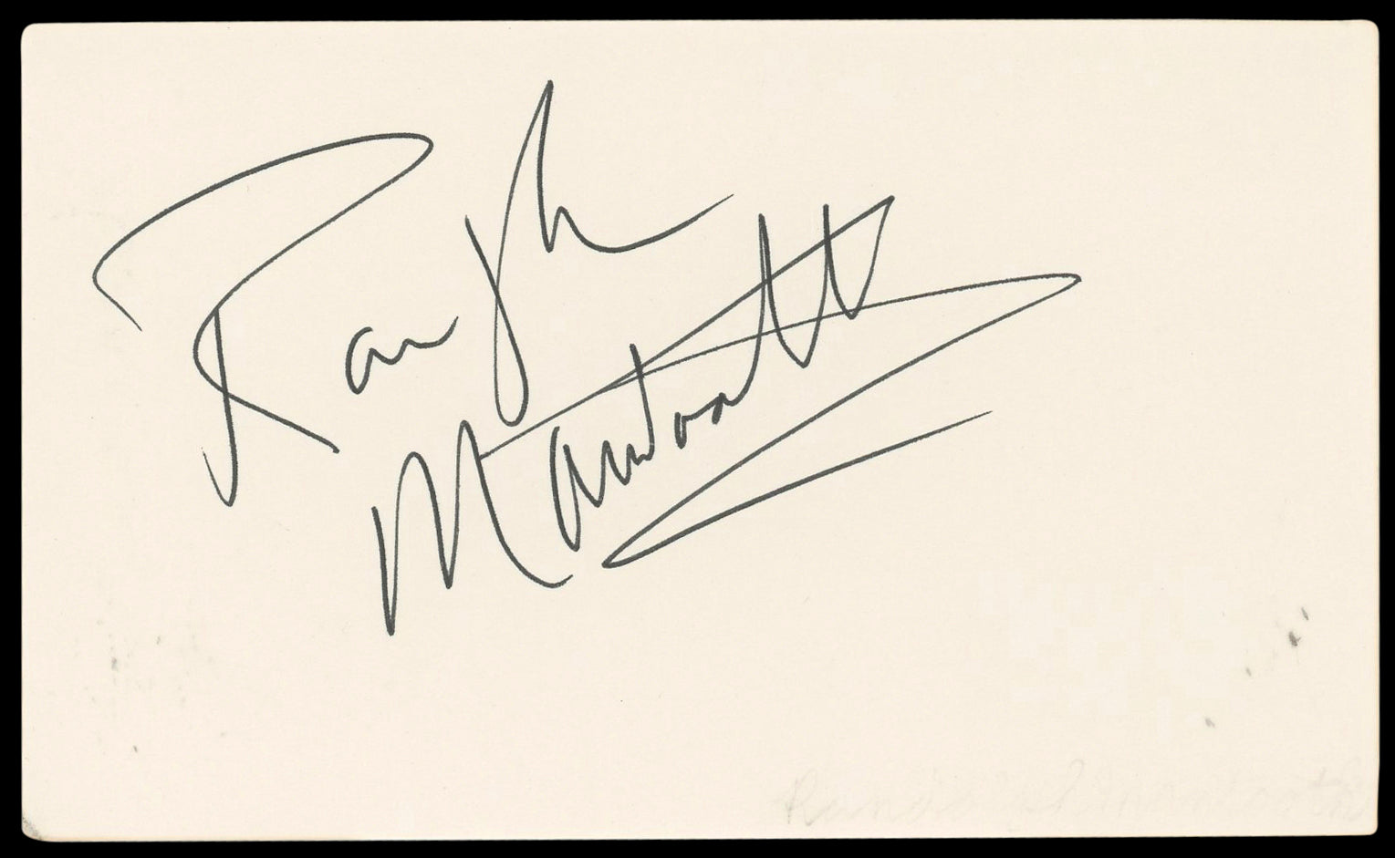 Randolph Mantooth Emergency! Authentic Signed 3x5 Index Card BAS #BN89144