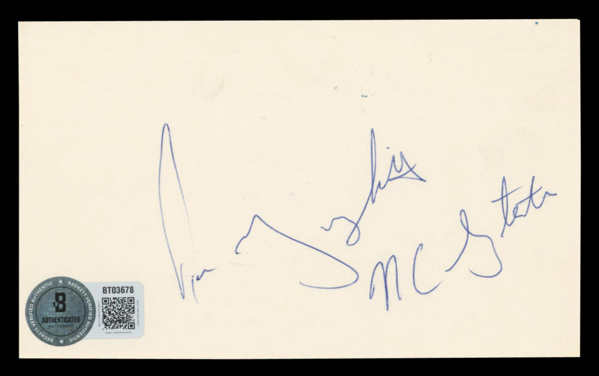 Tom Gugliotta "NC State" Authentic Signed 3x5 Index Card BAS #BT03678