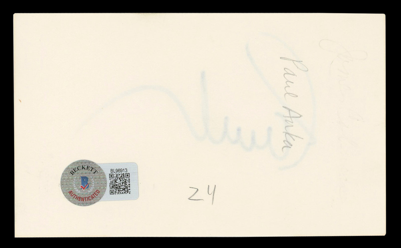 Paul Anka Musician Authentic Signed 3x5 Index Card Autographed BAS #BL96913