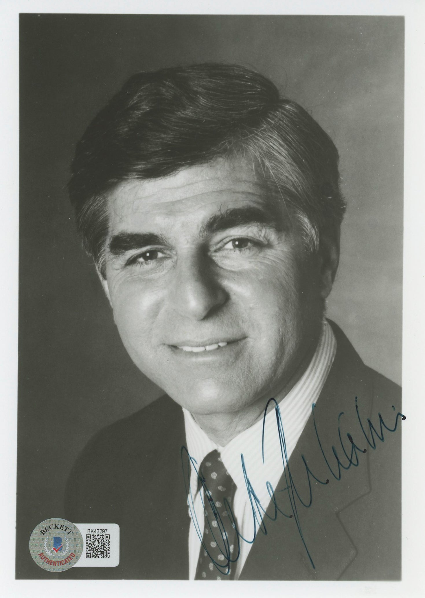 Michael Dukakis Governor Authentic Signed 5x7 Black & White Photo BAS #BK43297