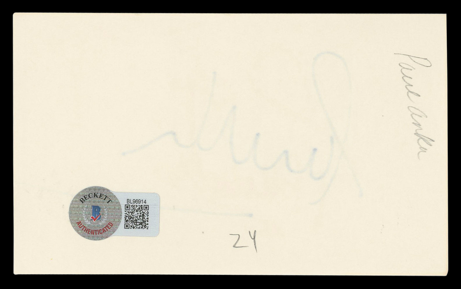 Paul Anka Musician Authentic Signed 3x5 Index Card Autographed BAS #BL96914