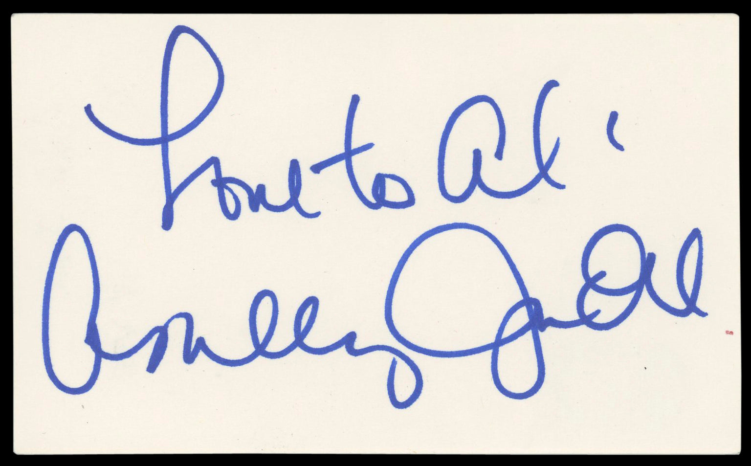 Ashley Judd Heat "Love to all" Authentic Signed 3x5 Index Card BAS #BM56979
