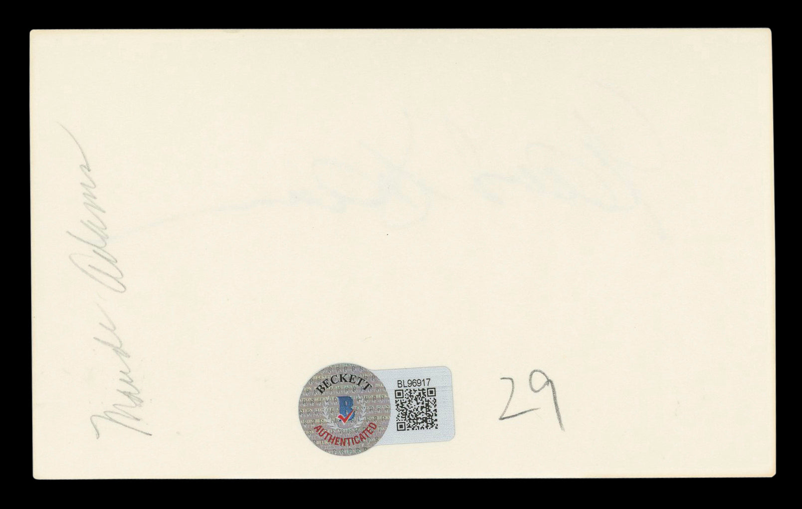 Maude Adams Peter Pan Authentic Signed 3x5 Index Card Autographed BAS #BL96917