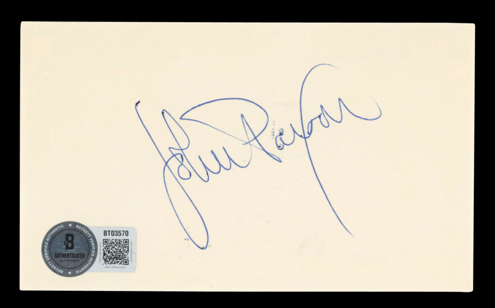 Bulls John Paxson Authentic Signed 3x5 Index Card Autographed BAS #BT03570