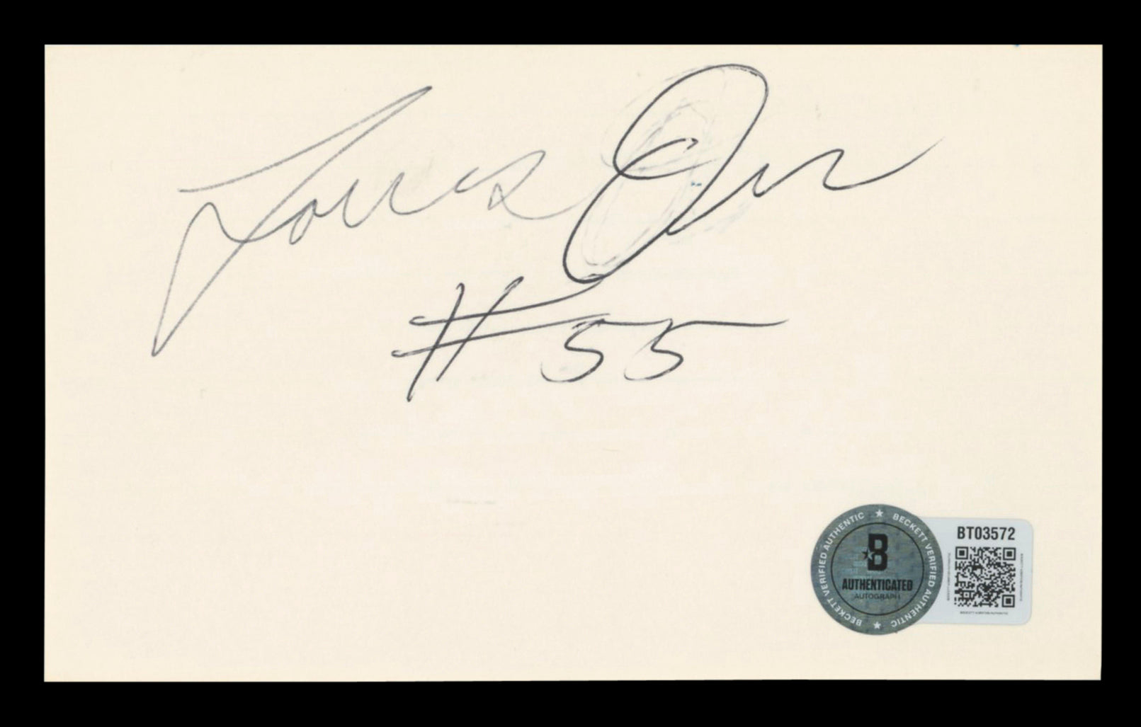 Knicks Louis Orr "#55" Authentic Signed 3x5 Index Card Autographed BAS #BT03572