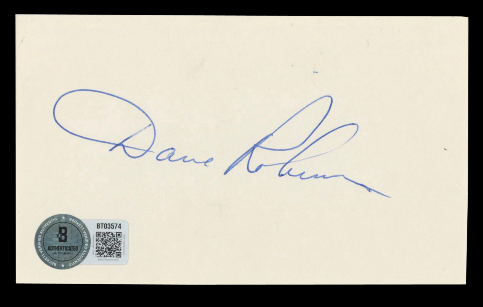 Packers Dave Robinson Authentic Signed 3x5 Index Card Autographed BAS #BT03574