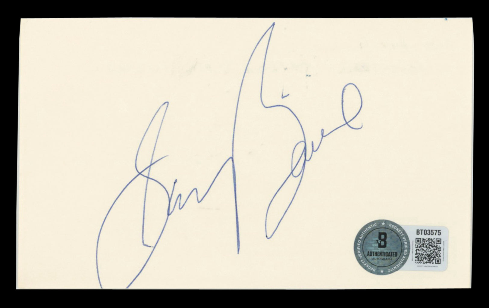 Blazers Sam Bowie Authentic Signed 3x5 Index Card Autographed BAS #BT03575