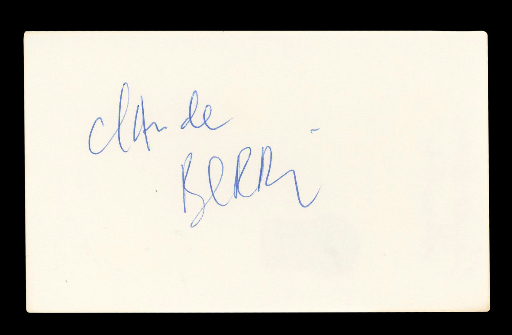 Claude Berri Jean de Florette Authentic Signed 3x5 Index Card BAS #AD70323
