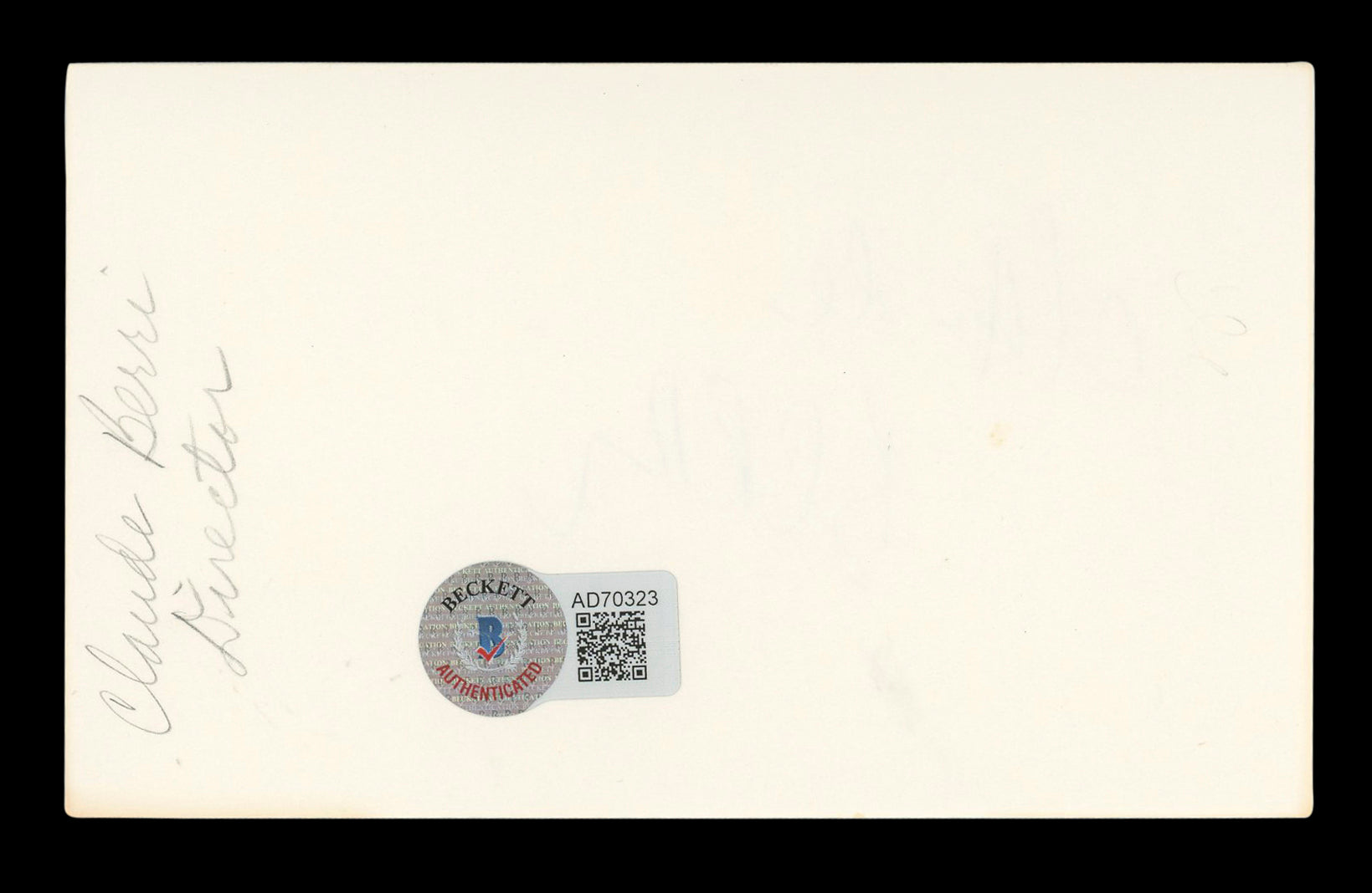 Claude Berri Jean de Florette Authentic Signed 3x5 Index Card BAS #AD70323