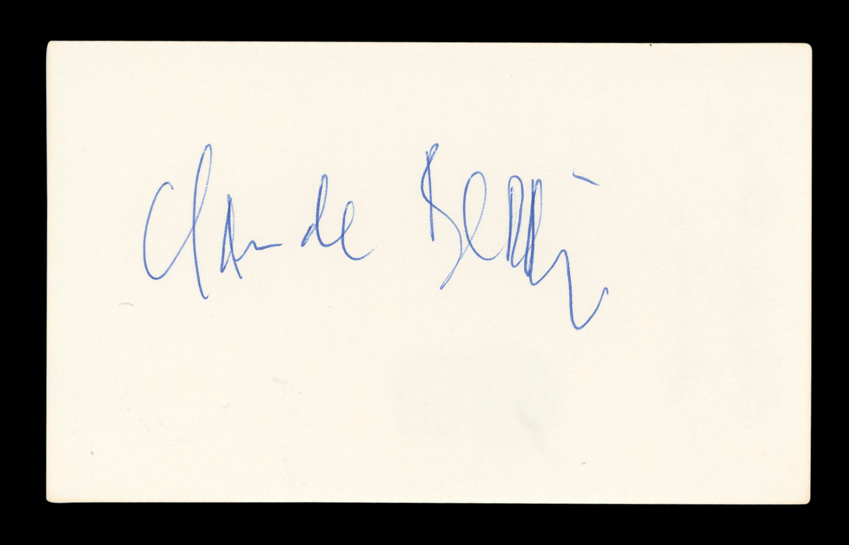 Claude Berri Jean de Florette Signed 3x5 Index Card Autographed BAS #AD70322