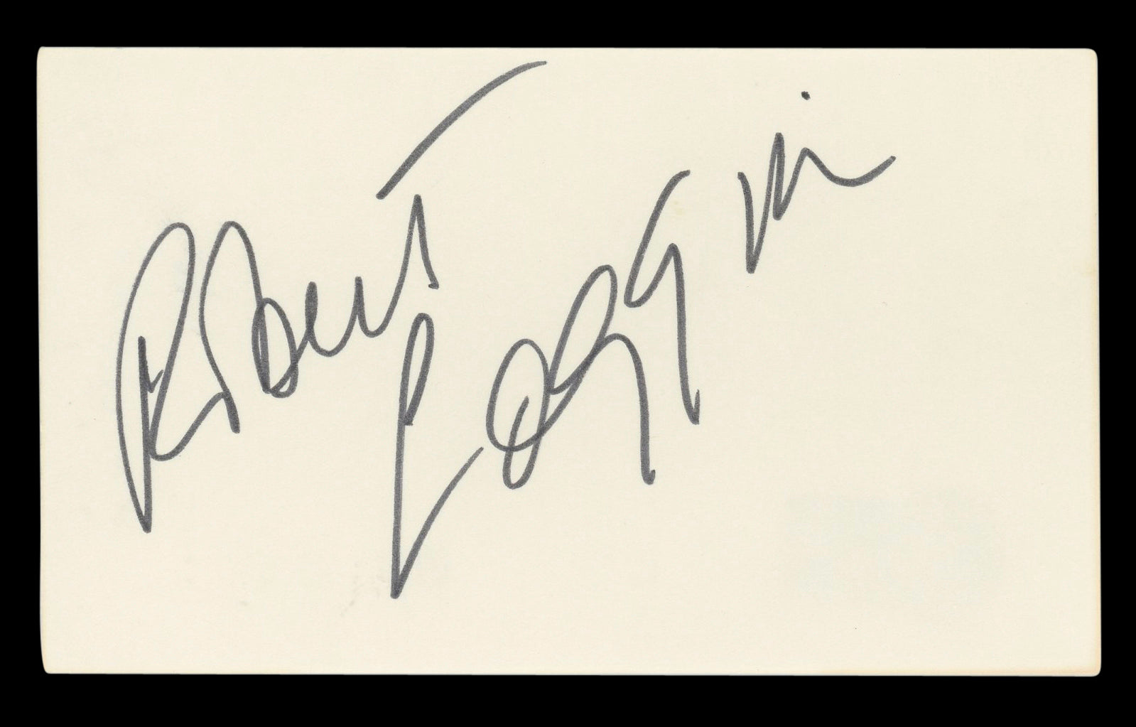 Robert Loggia Big Authentic Signed 3x5 Index Card Autographed BAS #BL96590