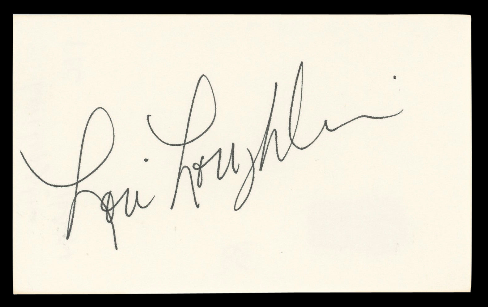Lori Loughlin Full House Authentic Signed 3x5 Index Card BAS #BL98564